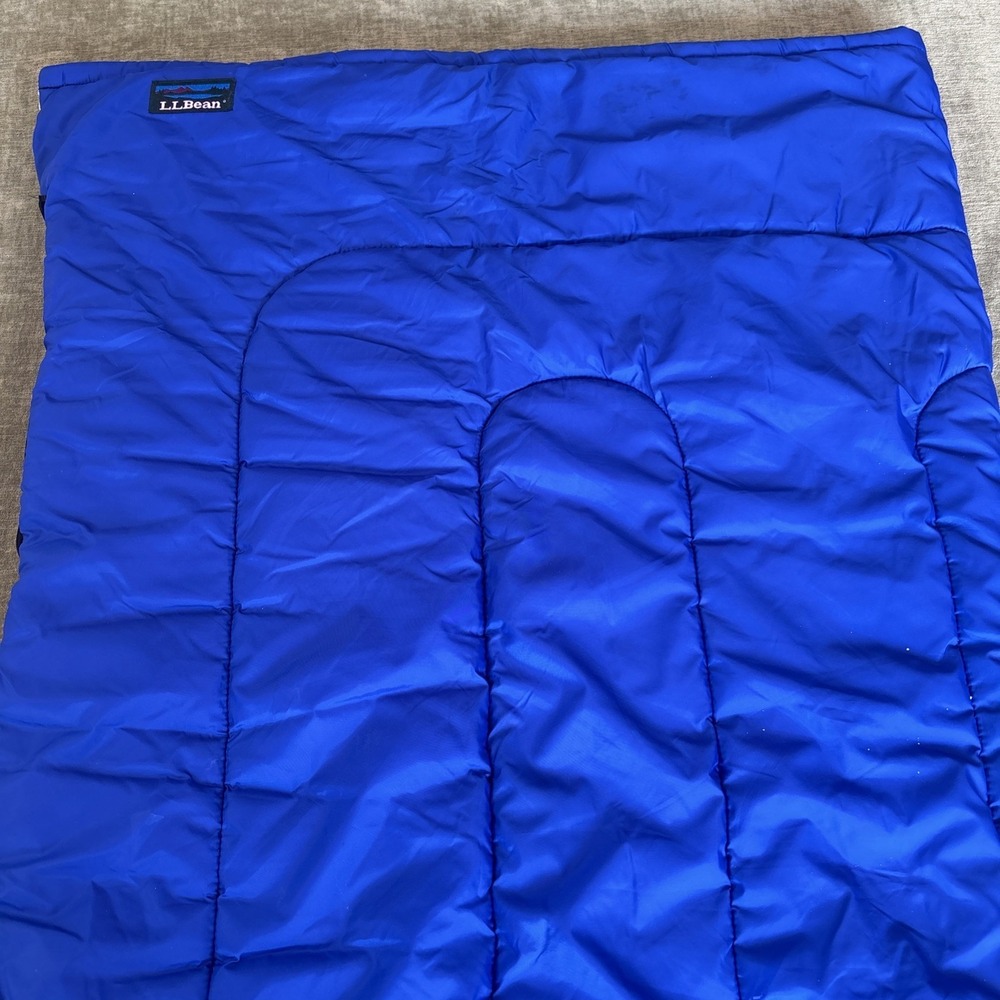 Vintage LL Bean Kids Royal Blue Polyfill Sleeping Bag 60x30 Camping Sleeping Out